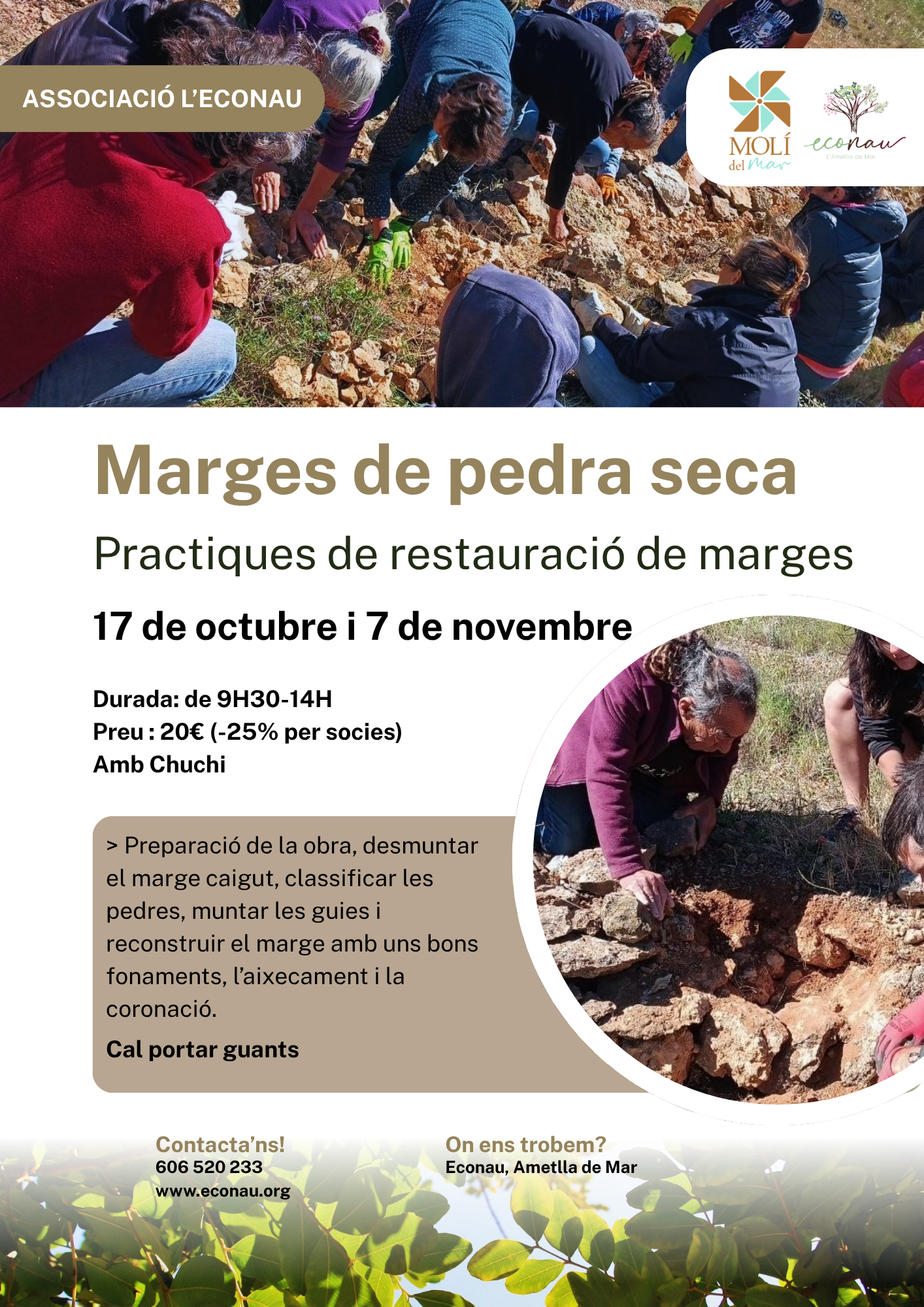 17/10 i 7/11: tallers de pedra seca